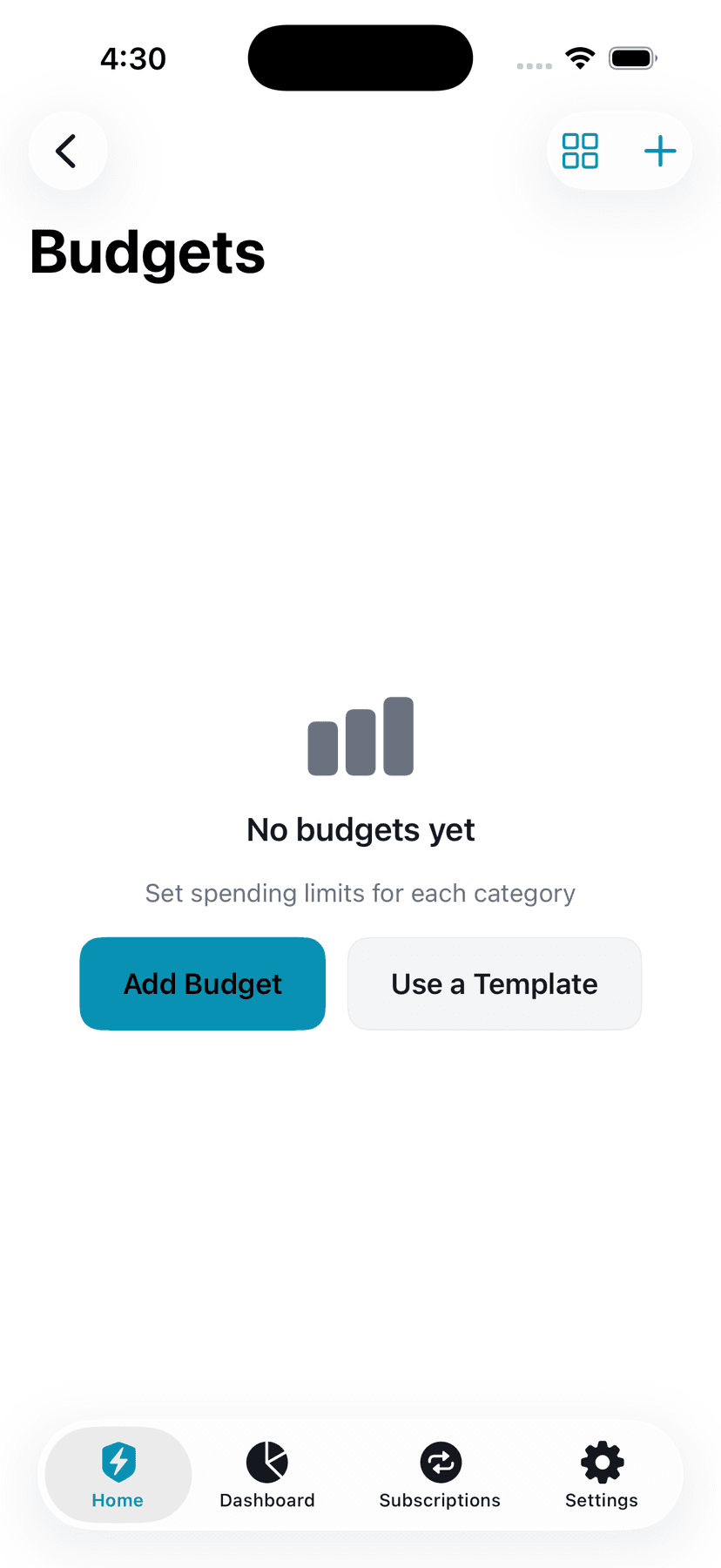 The Budget Screen